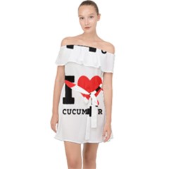 I Love Cucumber Off Shoulder Chiffon Dress by ilovewhateva