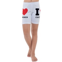 I Love Cucumber Kids  Lightweight Velour Capri Yoga Leggings by ilovewhateva