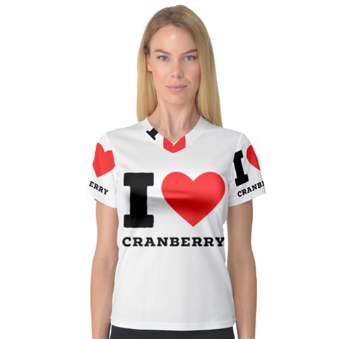 I Love Cranberry V-neck Sport Mesh Tee by ilovewhateva