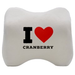 I Love Cranberry Velour Head Support Cushion by ilovewhateva