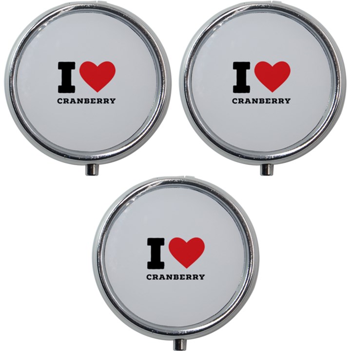 I love cranberry Mini Round Pill Box (Pack of 3)