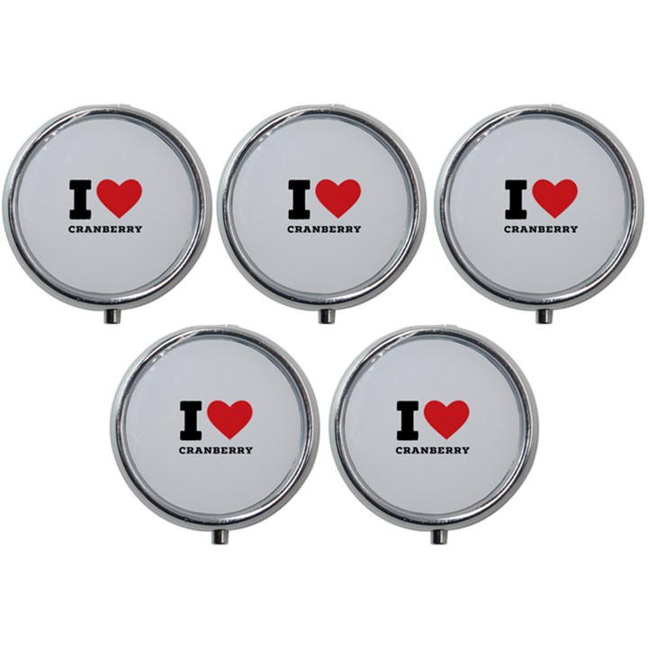 I love cranberry Mini Round Pill Box (Pack of 5)