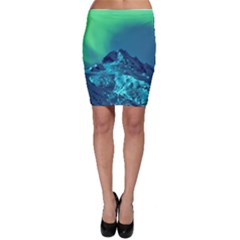 Aurora Borealis Sky Winter Snow Mountains Night Bodycon Skirt by B30l