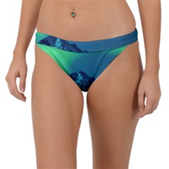 Aurora Borealis Sky Winter Snow Mountains Night Band Bikini Bottoms by B30l