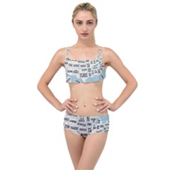 Black White Usa Map States Layered Top Bikini Set by B30l