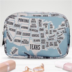 Black White Usa Map States Make Up Pouch (small) by B30l