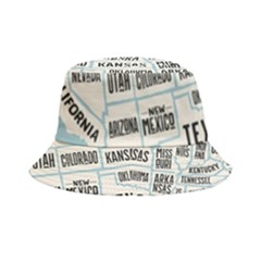 Black White Usa Map States Bucket Hat by B30l