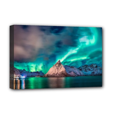 Amazing Aurora Borealis Colors Deluxe Canvas 18  X 12  (stretched) by B30l