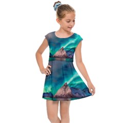 Amazing Aurora Borealis Colors Kids  Cap Sleeve Dress by B30l