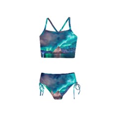 Amazing Aurora Borealis Colors Girls  Tankini Swimsuit by B30l