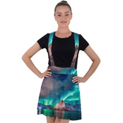 Amazing Aurora Borealis Colors Velvet Suspender Skater Skirt by B30l