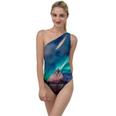 Amazing Aurora Borealis Colors To One Side Swimsuit by B30l