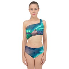 Amazing Aurora Borealis Colors Spliced Up Two Piece Swimsuit by B30l