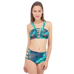 Amazing Aurora Borealis Colors Cage Up Bikini Set by B30l