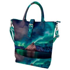 Amazing Aurora Borealis Colors Buckle Top Tote Bag by B30l