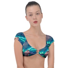 Amazing Aurora Borealis Colors Cap Sleeve Ring Bikini Top by B30l