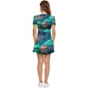 Amazing Aurora Borealis Colors V-Neck High Waist Chiffon Mini Dress View4