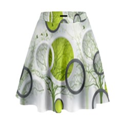 Circles Still Life High Waist Skirt by B30l