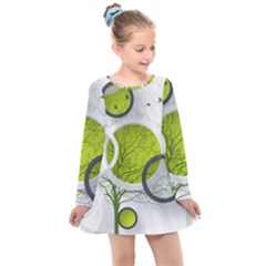 Circles Still Life Kids  Long Sleeve Dress by B30l