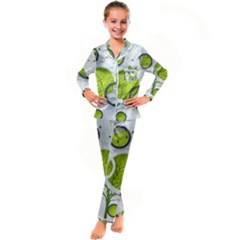 Circles Still Life Kids  Satin Long Sleeve Pajamas Set by B30l