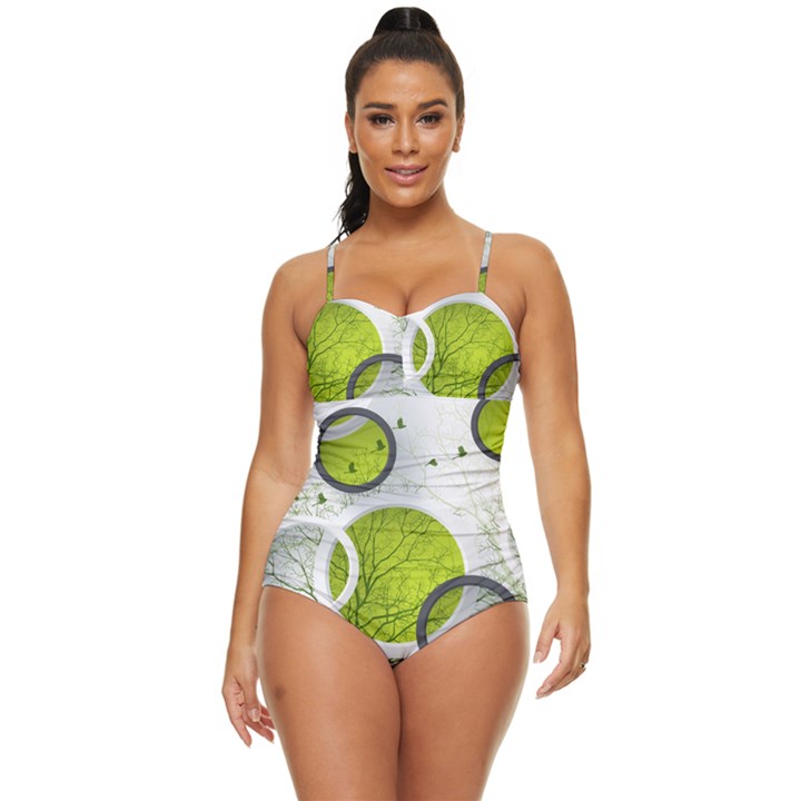 Circles Still Life Retro Full Coverage Swimsuit