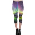 Aurora Borealis Polar Northern Lights Natural Phenomenon North Night Mountains Capri Leggings  View1