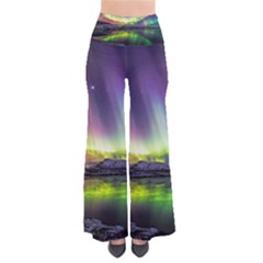 Aurora Borealis Polar Northern Lights Natural Phenomenon North Night Mountains So Vintage Palazzo Pants by B30l