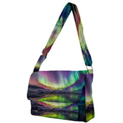 Aurora Borealis Polar Northern Lights Natural Phenomenon North Night Mountains Full Print Messenger Bag (l) by B30l