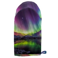 Aurora Borealis Polar Northern Lights Natural Phenomenon North Night Mountains Microwave Oven Glove by B30l