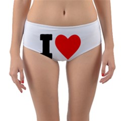 I Love Cherry Reversible Mid-waist Bikini Bottoms by ilovewhateva