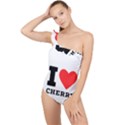 I love cherry Frilly One Shoulder Swimsuit View1