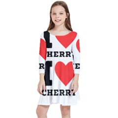 I Love Cherry Kids  Quarter Sleeve Skater Dress by ilovewhateva