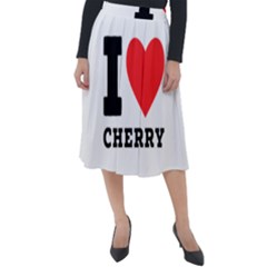 I Love Cherry Classic Velour Midi Skirt  by ilovewhateva