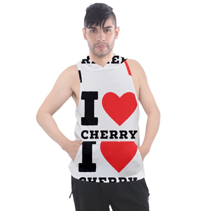 I love cherry Men s Sleeveless Hoodie