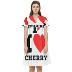 I Love Cherry Short Sleeve Waist Detail Dress by ilovewhateva