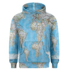 Blue White And Green World Map National Geographic Men s Core Hoodie by B30l