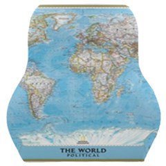 Blue White And Green World Map National Geographic Car Seat Back Cushion  by B30l