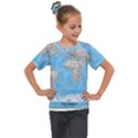 Blue White And Green World Map National Geographic Kids  Mesh Piece Tee View1