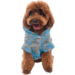 Blue White And Green World Map National Geographic Dog Coat by B30l