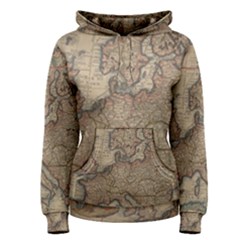 Old Vintage Classic Map Of Europe Women s Pullover Hoodie