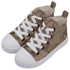 Old Vintage Classic Map Of Europe Kids  Mid-top Canvas Sneakers by B30l