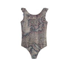 Old Vintage Classic Map Of Europe Kids  Frill Swimsuit by B30l