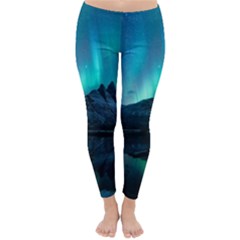 Aurora Borealis Mountain Reflection Classic Winter Leggings