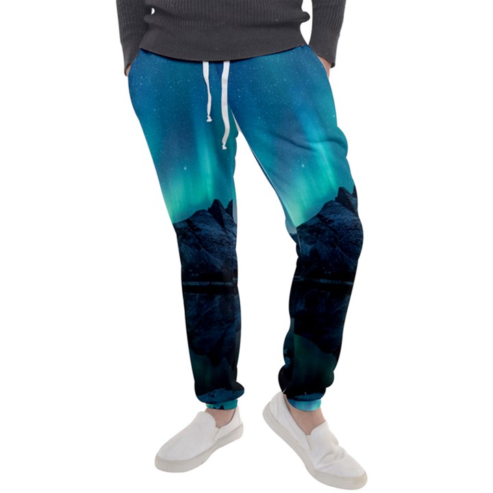 Aurora Borealis Mountain Reflection Men s Jogger Sweatpants