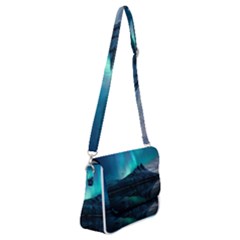 Aurora Borealis Mountain Reflection Shoulder Bag With Back Zipper by B30l