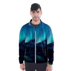 Aurora Borealis Mountain Reflection Men s Windbreaker