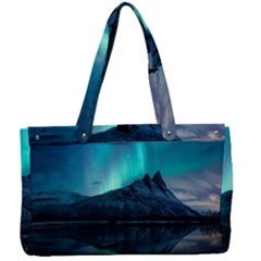 Aurora Borealis Mountain Reflection Canvas Work Bag by B30l