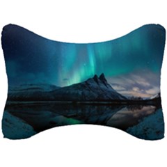 Aurora Borealis Mountain Reflection Seat Head Rest Cushion by B30l