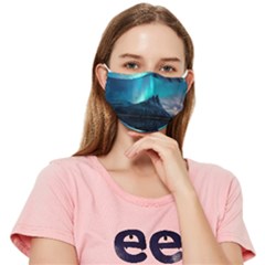 Aurora Borealis Mountain Reflection Fitted Cloth Face Mask (adult) by B30l