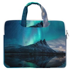 Aurora Borealis Mountain Reflection Macbook Pro 13  Double Pocket Laptop Bag by B30l